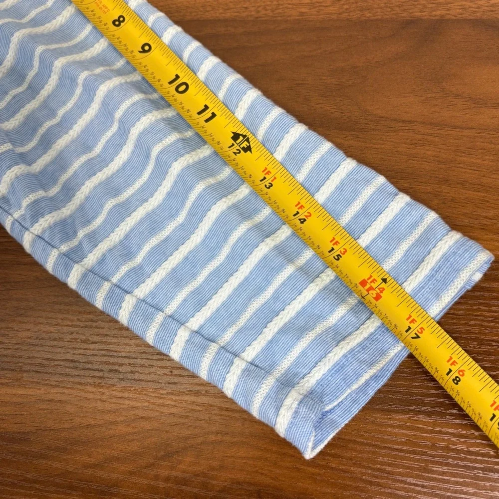 Croft & Barrow Women's XL Blue Striped Embroidered 3/4 Slv‎ Button Cuff Knit Top - Picture 9 of 12